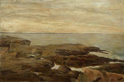 Appraisal: Attributed to Frank Reed Whiteside American - Coastal Scene Oil