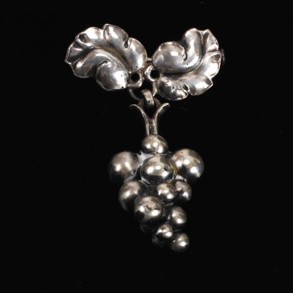 Appraisal: Georg Jensen Denmark Sterling Silver Grape Bunch Brooch Pin