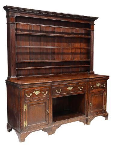 Appraisal: English oak kitchen dresser mid th c the upper part