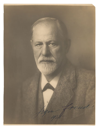 Appraisal: FREUD SIGMUND Large Photograph Signed and Inscribed Sigm Freud bust