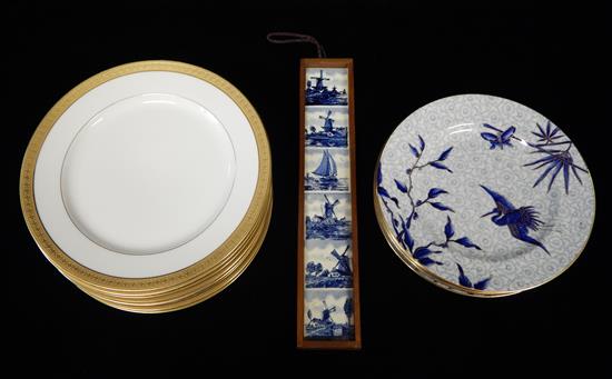 Appraisal: Blue cream and white china fourteen pieces including Royal Worcester