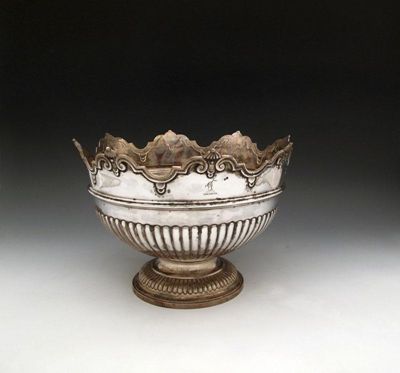 Appraisal: A Victorian silver rose bowl by Job Hall London circular