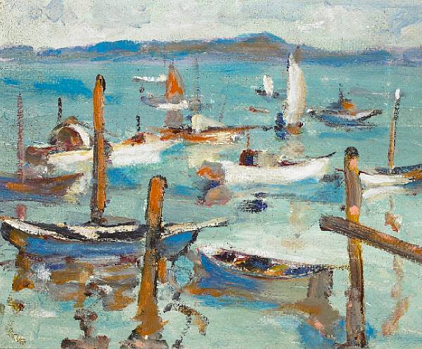 Appraisal: n a Selden Connor Gile American - Moored Boats believed