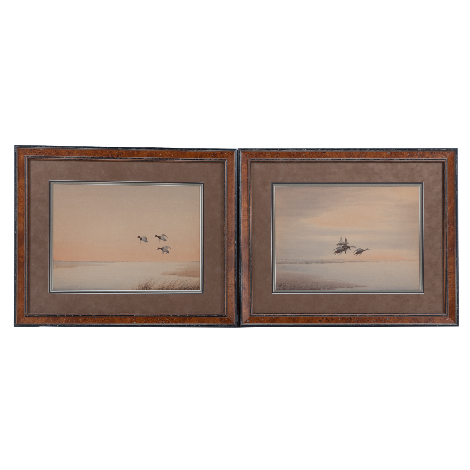 Appraisal: JOSEPH DAY KNAP PAIR OF FRAMED WATERCOLORS American - Depicting