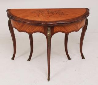 Appraisal: LOUIS XV STYLE KINGWOOD ROSEWOOD AND MARQUETRY INLAID GAME TABLE