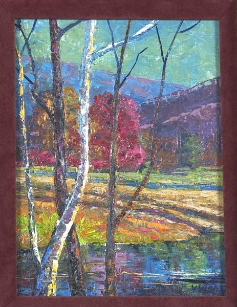 Appraisal: VERNON WOOD American - Untitled Oil on board framed Signed