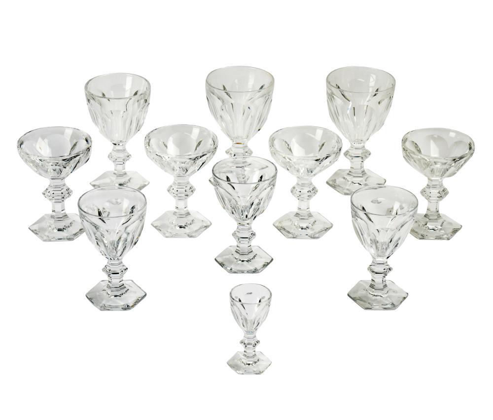 Appraisal: BACCARAT HARCOURT-VERSAILLES CUT CRYSTAL STEMWAREeach marked comprising three claret wine