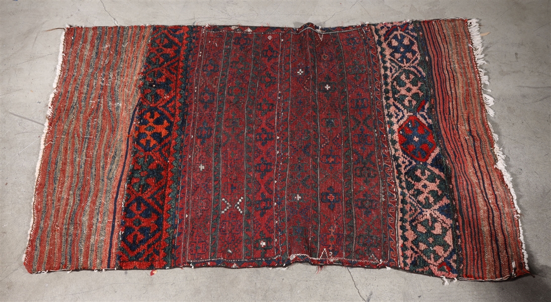 Appraisal: Turkish wool rug as-is condition some wear and fading L