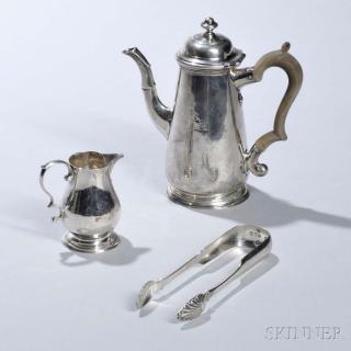 Appraisal: Two Pieces of George II Sterling Silver Teaware London -