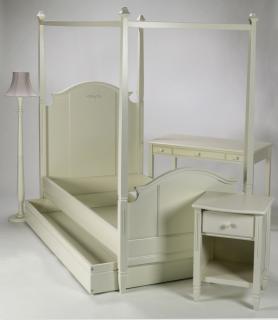 Appraisal: Contemporary white painted child's bedroom suite comprising twin bed with