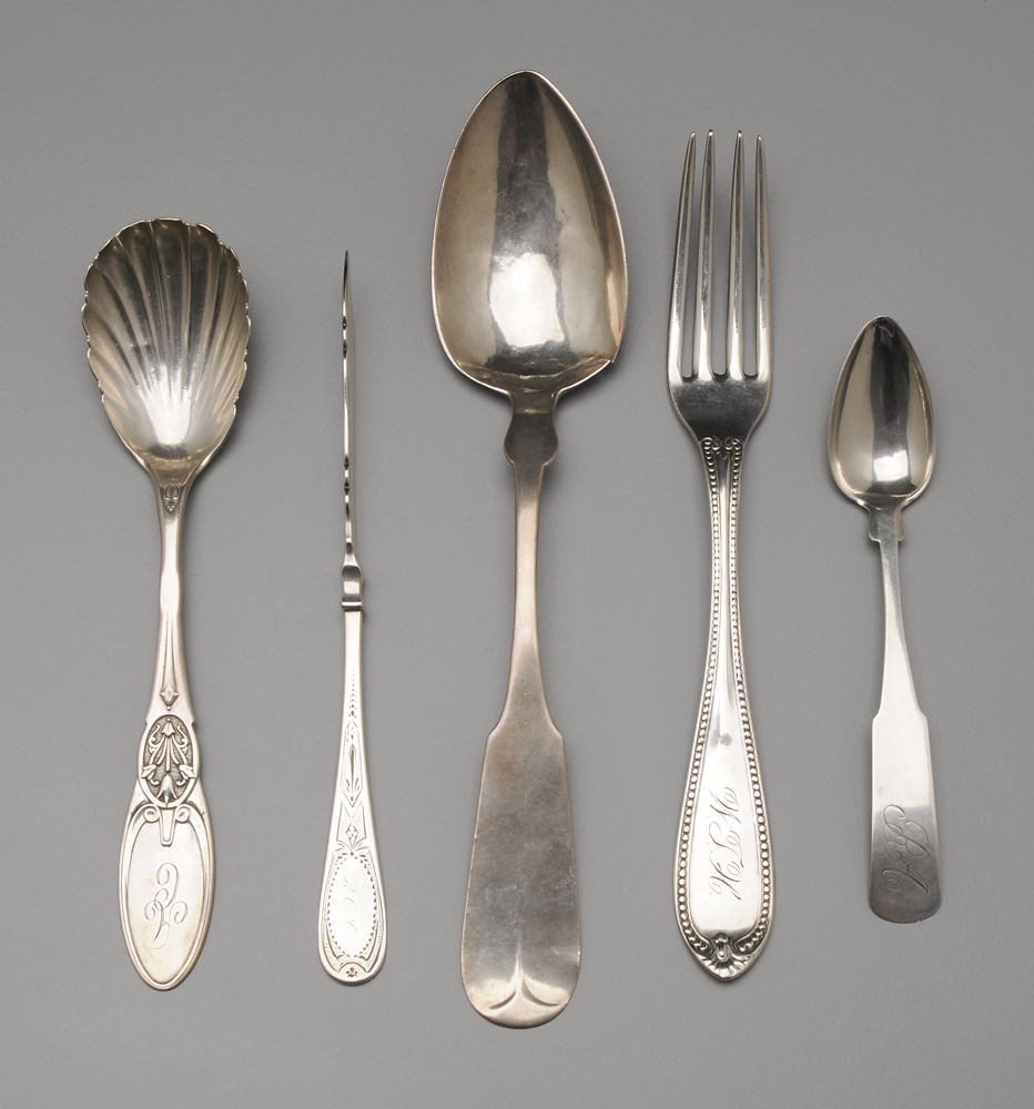 Appraisal: Five Pieces Atlanta Coin Silver Flatware Georgia th century includes