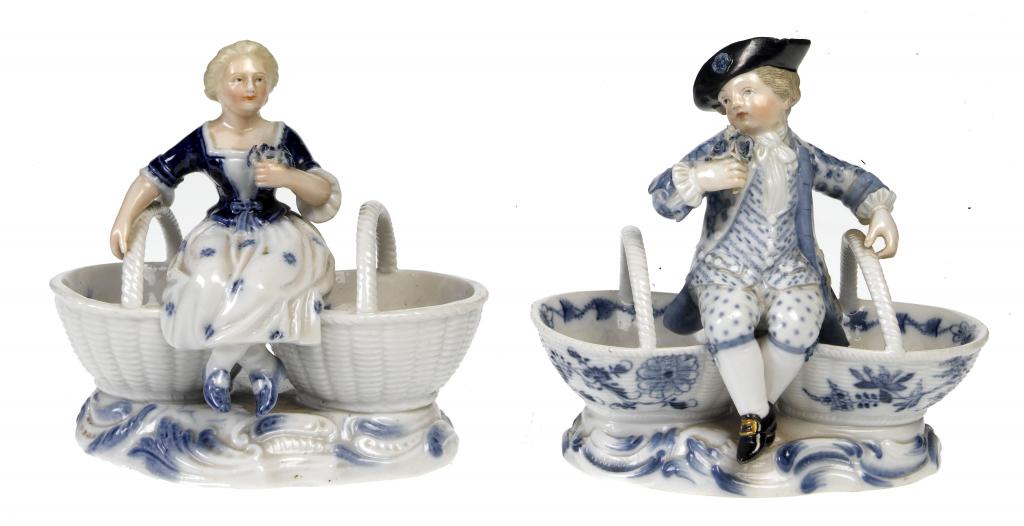 Appraisal: A MEISSEN FIGURAL DOUBLE-SALT in the form of a boy