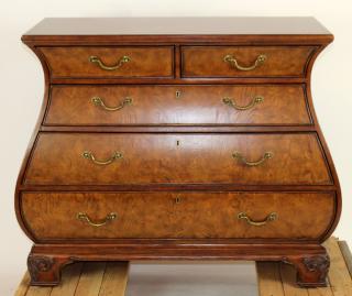 Appraisal: Mahogany bombe over commode Mahogany bombe over commode h x