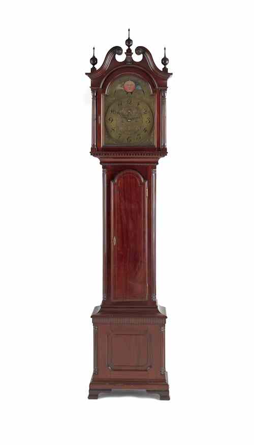 Appraisal: J E Caldwell Co mahogany tall case clock ca h