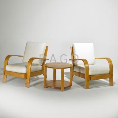 Appraisal: RUSSEL WRIGHT CONANT BALL Pair of lounge chairs and occasional