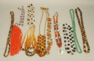 Appraisal: pc Vintage Beaded Necklace Lot tiger eye nec pc Vintage