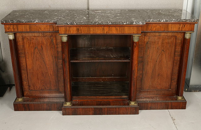 Appraisal: A GEORGE IV ROSEWOOD LIBRARY BOOKCASE with open front side