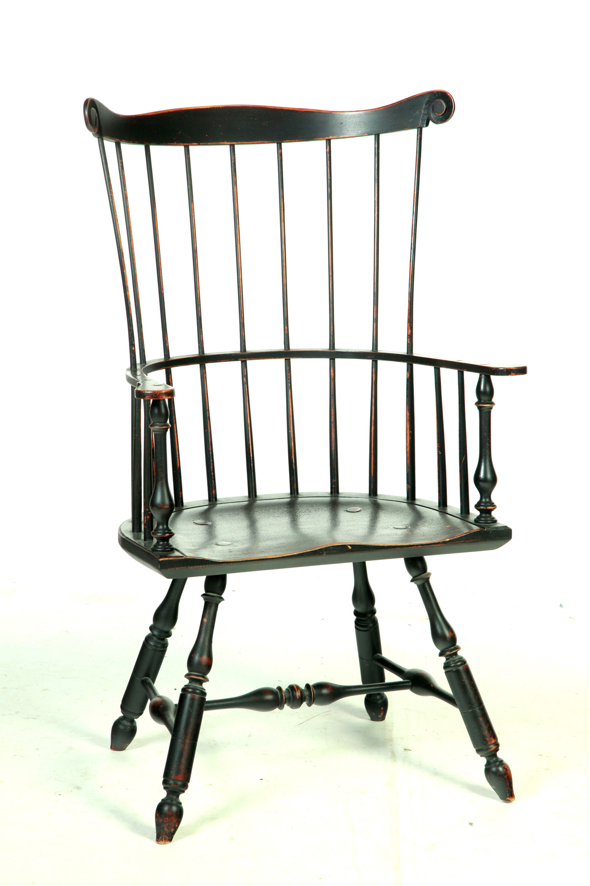 Appraisal: DAVID T SMITH FANBACK WINDSOR ARMCHAIR Lebanon Ohio th quarter-