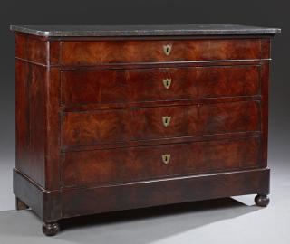 Appraisal: French Louis Philippe Carved Mahogany Marble Top C French Louis