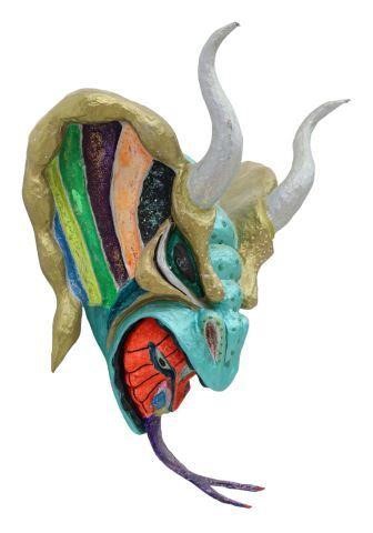 Appraisal: Dominican Republic Carnival mask polychrome paint and glitter over cement