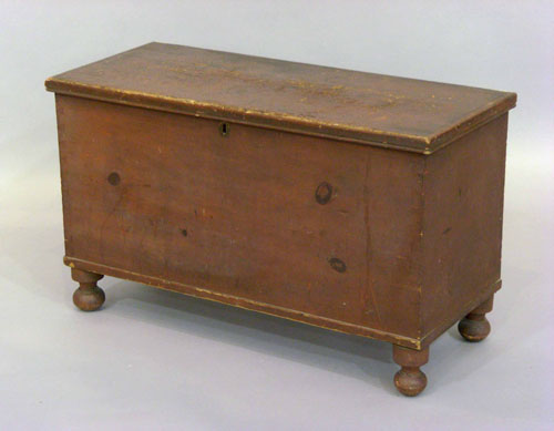 Appraisal: Red stained pine blanket chest th c