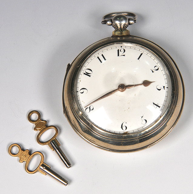 Appraisal: A SILVER POCKET WATCH with enamel dial and plain case