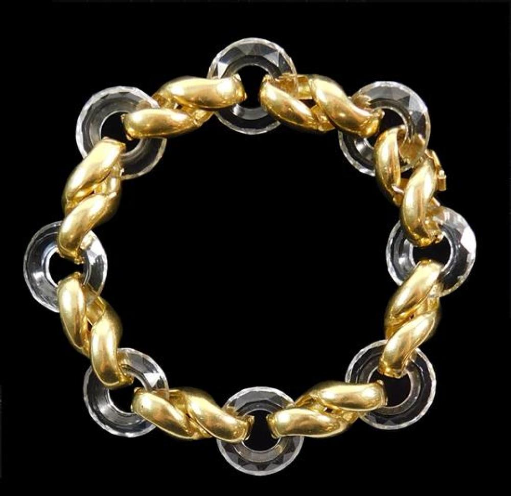 Appraisal: JEWELRY KY quartz crystal bracelet one stamped K yellow gold