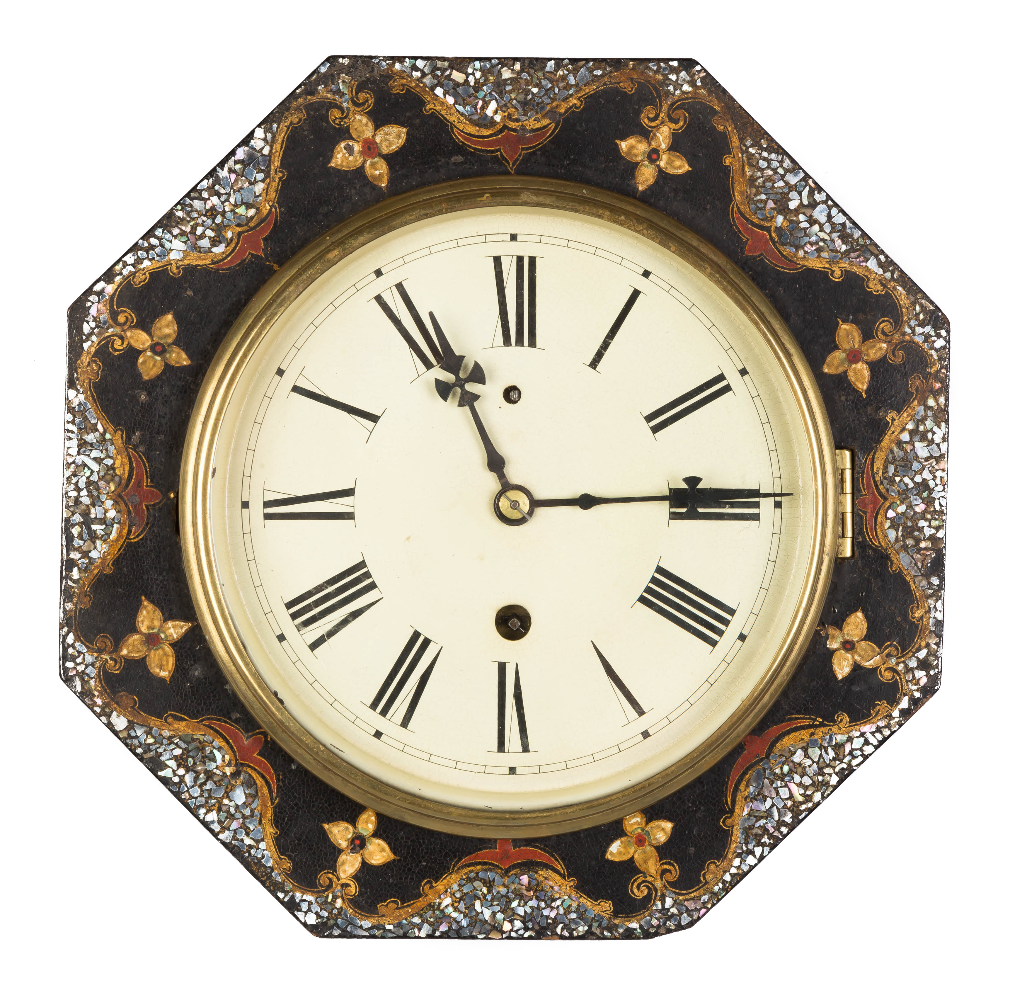 Appraisal: Paper Mache Gallery Clock Dial has been relined Time only