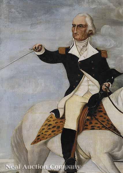 Appraisal: American School late th c George Washington Astride a Horse