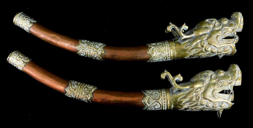 Appraisal: Two Tibetan ceremonial horns late th early th C copper