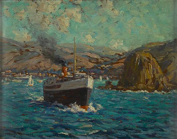 Appraisal: Granville Redmond - Steamer leaving Avalon Catalina Island signed 'Granville