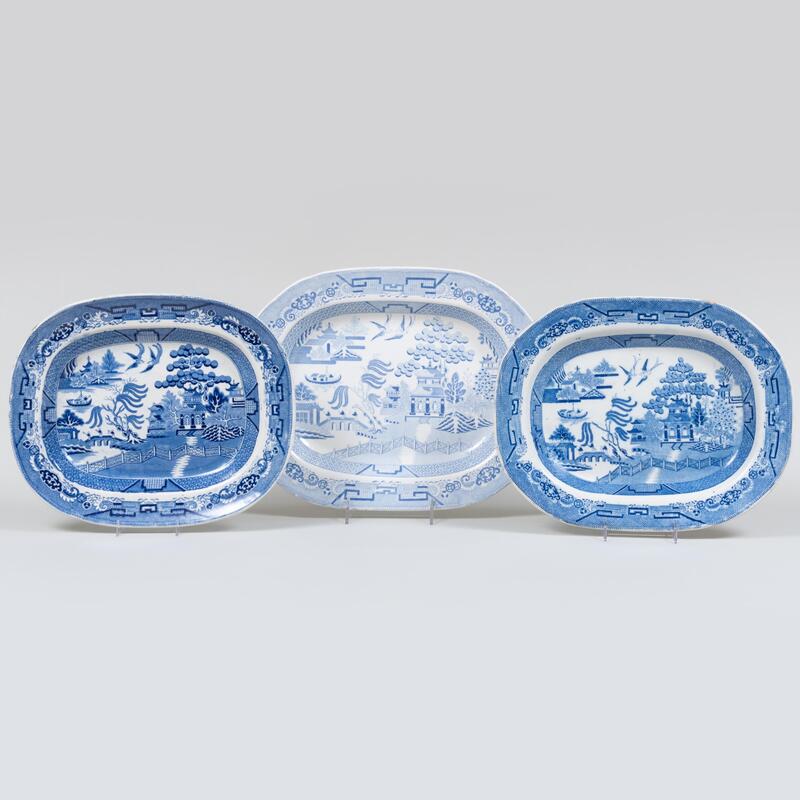 Appraisal: Group of English Blue and White Transfer Wares Various makers