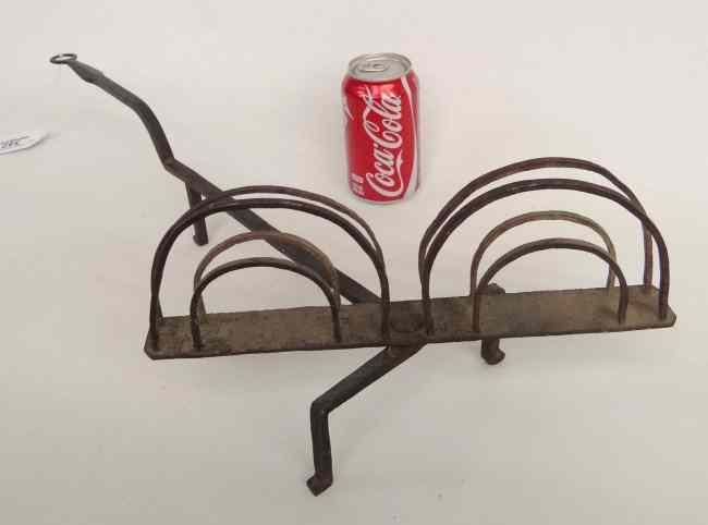 Appraisal: Blacksmith made iron toaster '' Length