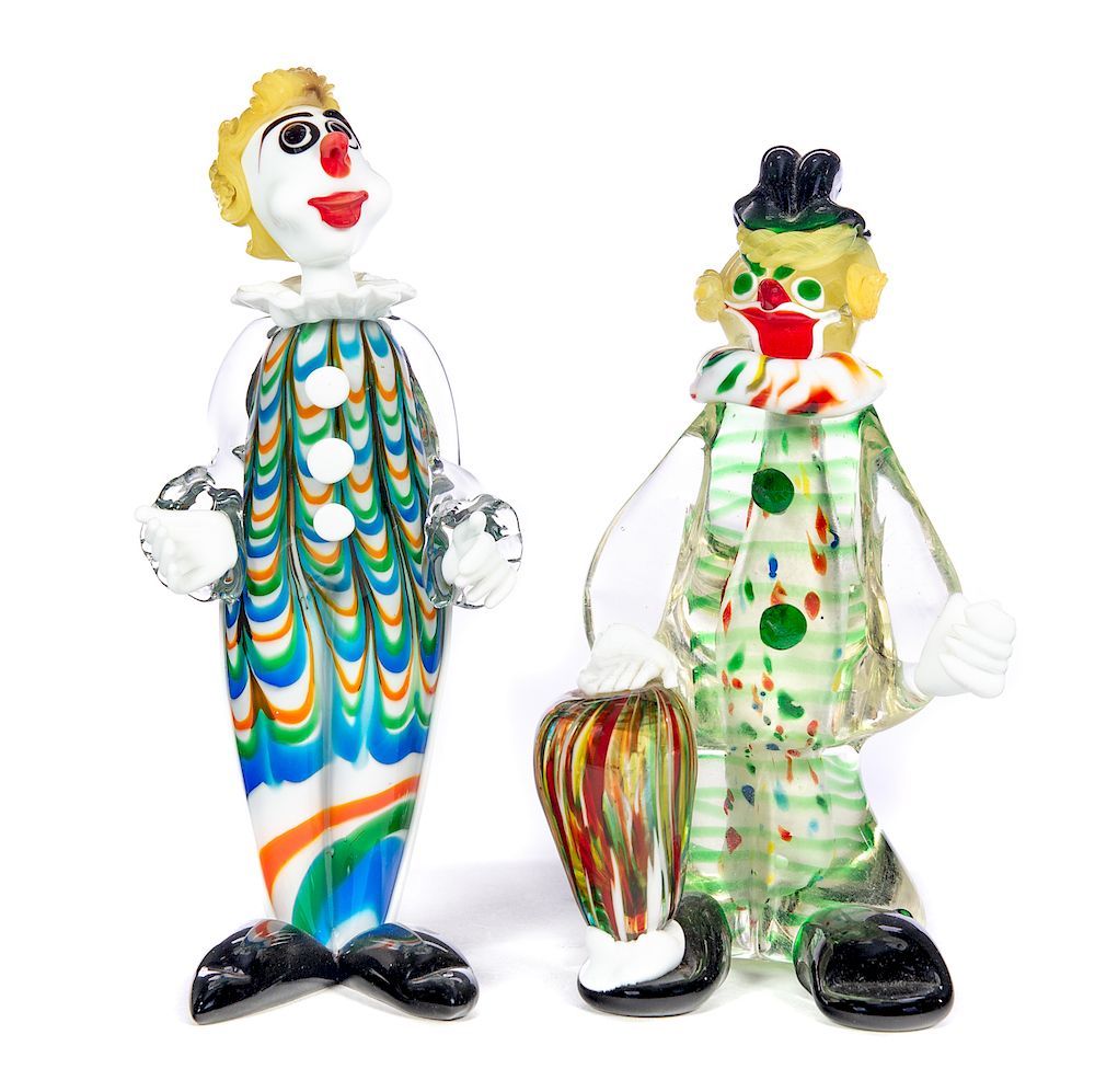 Appraisal: Venetian Art Glass Murano Clowns Excellent condition with no damage