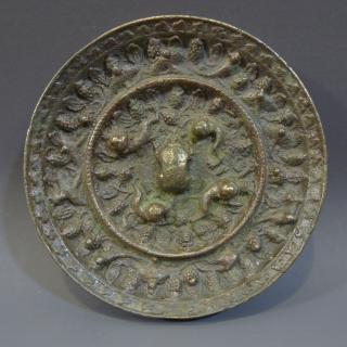 Appraisal: NO RESERVE ON THIS LOT ANTIQUE CHINESE BRONZE MIRROR -