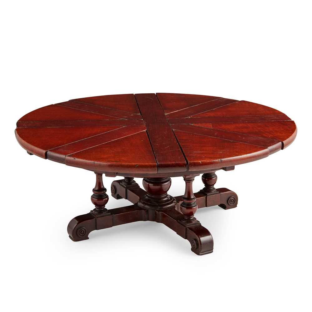 Appraisal: MINIATURE MAHOGANY JUPE'S PATENT DINING TABLE TH CENTURY the circular