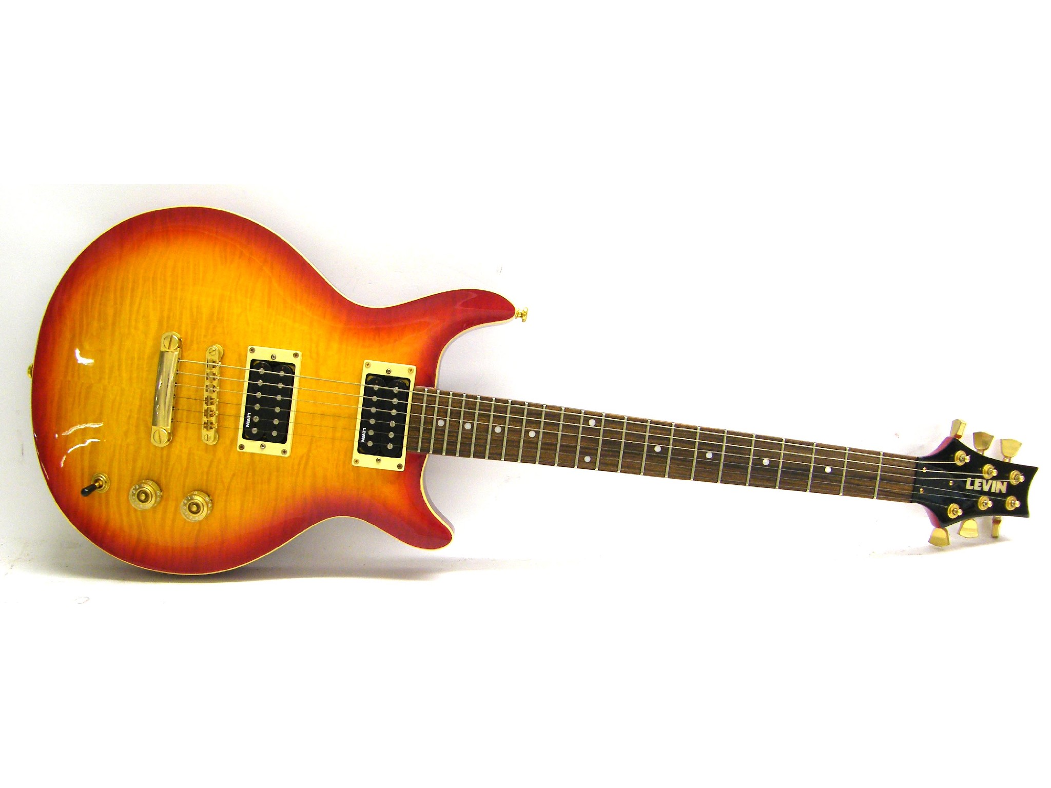 Appraisal: Levin electric guitar quilted sunburst finish electrics appear to be