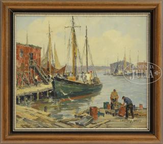 Appraisal: JAMES JEFFREY GRANT American - GLOUCESTER DOCKS Oil on board