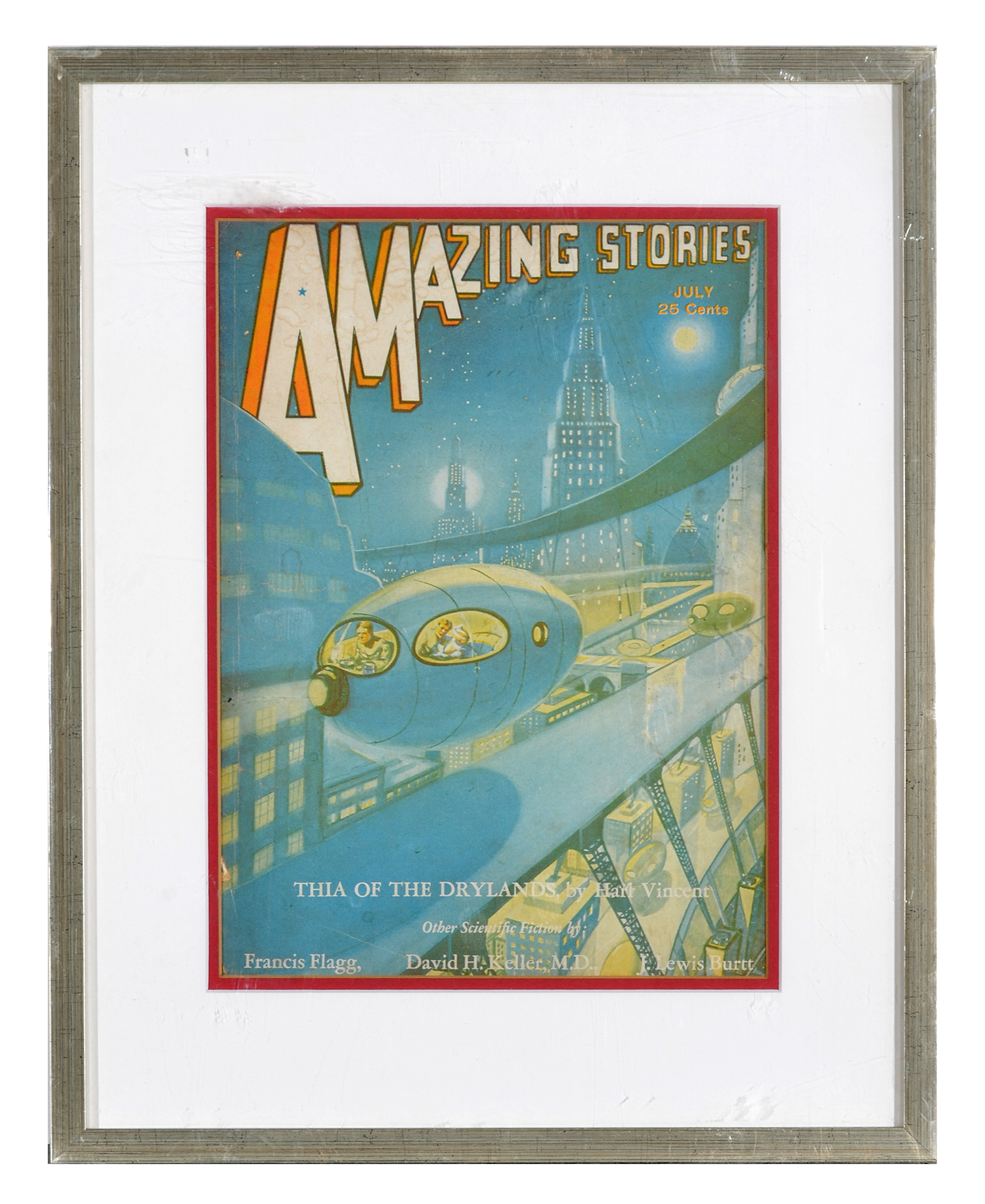 Appraisal: FRAMED ''AMAZING STORIES'' COVER FRAMED AND GLAZED OVERALL DIMS X