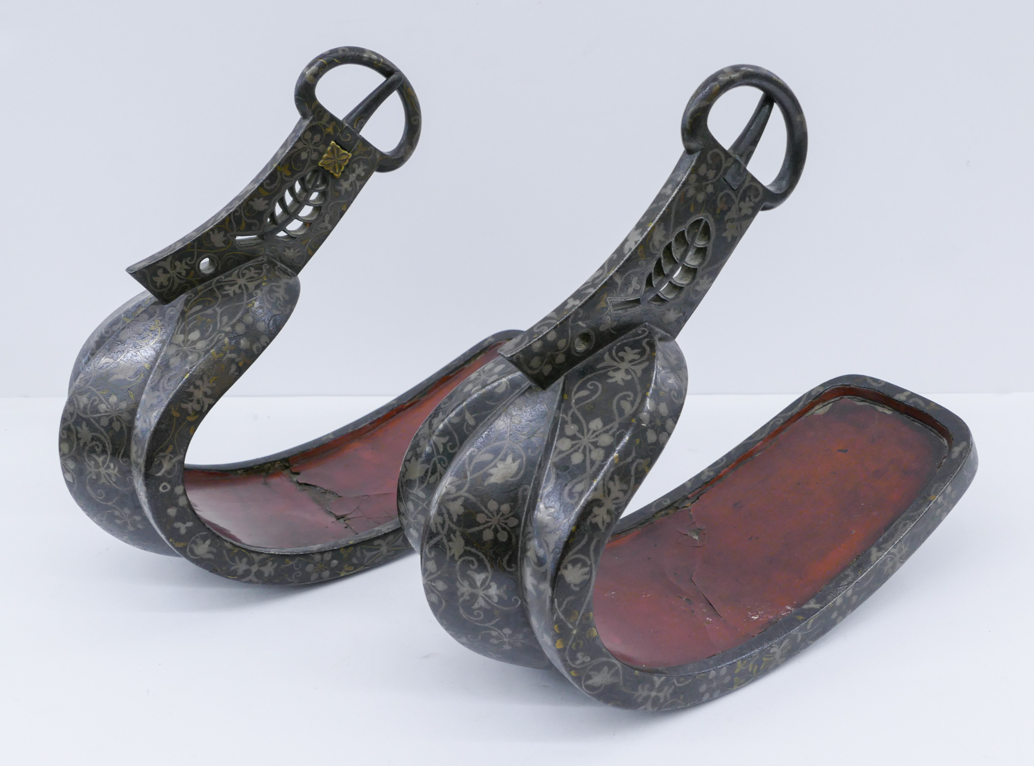 Appraisal: Pair Japanese Edo Abumi Samurai Stirrups ''x '' Ornate pair