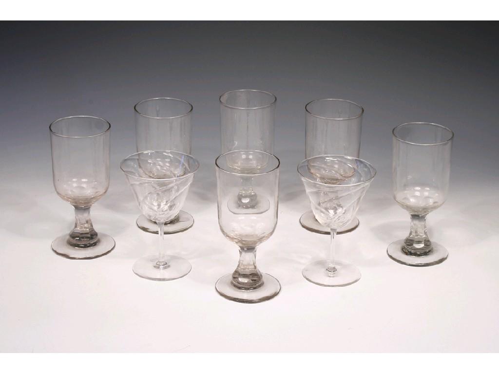 Appraisal: A SET OF SIX VICTORIAN STRAIGHT SIDED DRINKING GLASSES with