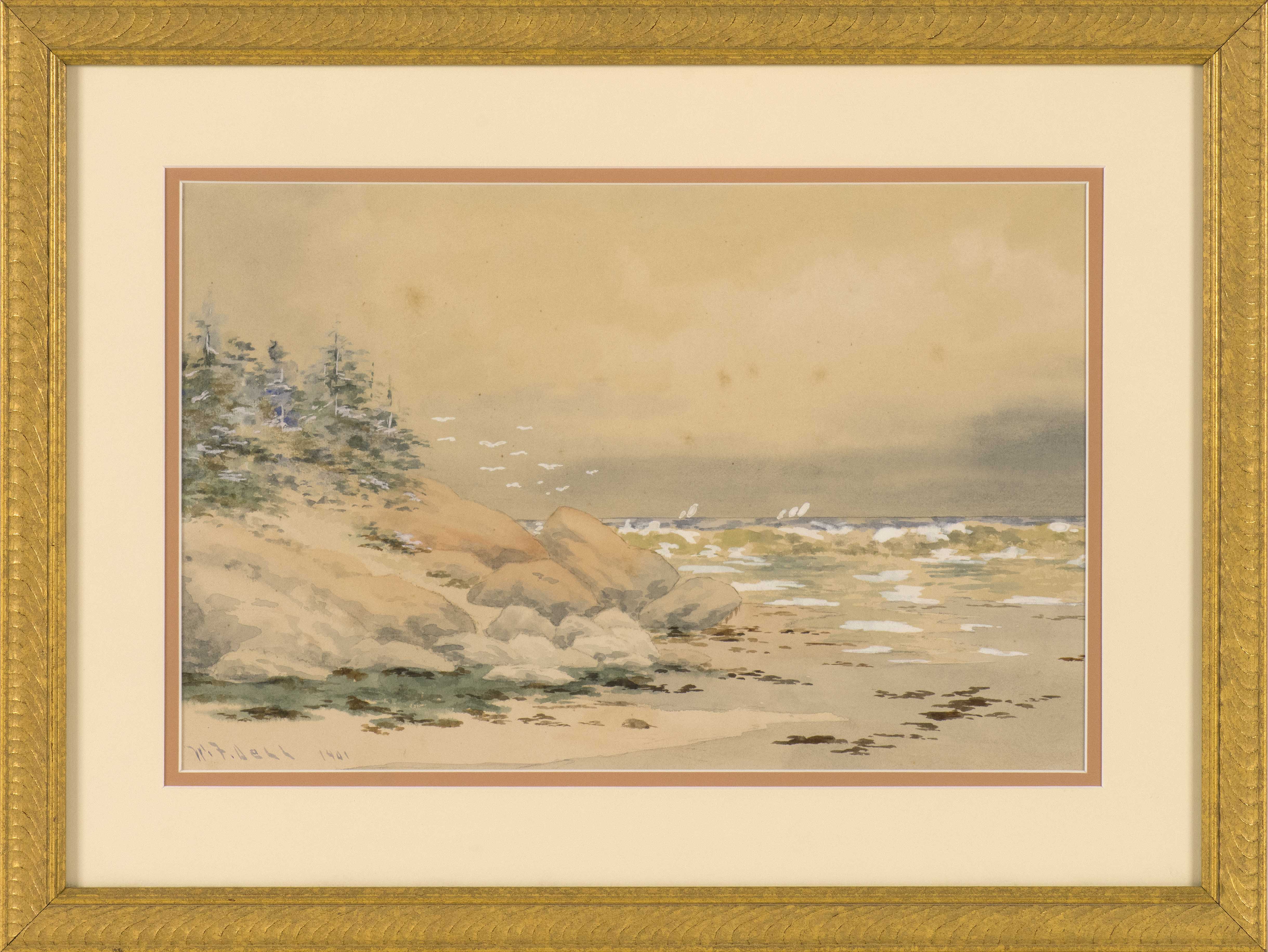 Appraisal: FRAMED PAINTING UNTRACED ARTIST Seascape Signed and dated lower left