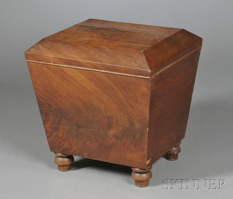 Appraisal: William IV Mahogany Wine Cooler c rectangular-form with canted top