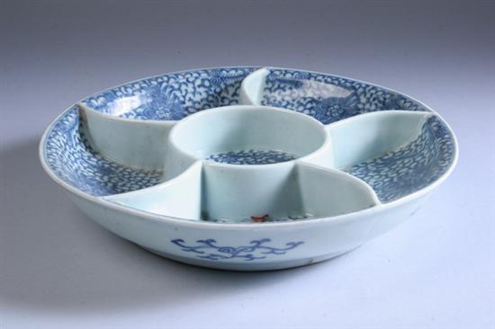 Appraisal: CHINESE BLUE AND WHITE PORCELAIN SWEETMEAT DISH th century Floral