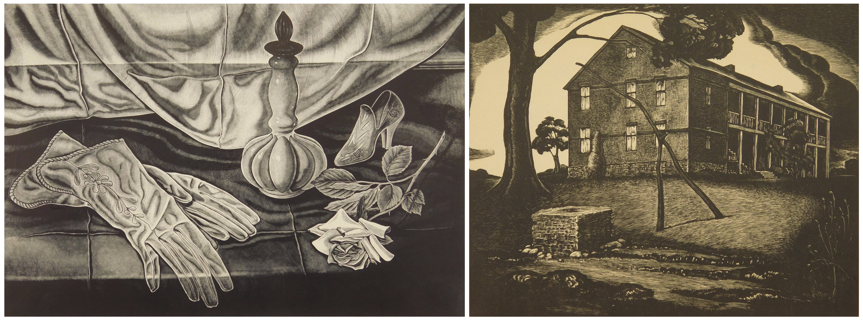 Appraisal: Ernest Hubert Deines - ''Harmonies and Sentimental Motif''- wood engraving