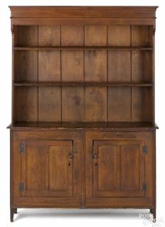 Appraisal: Southern hard pine pewter cupboard late th c '' h