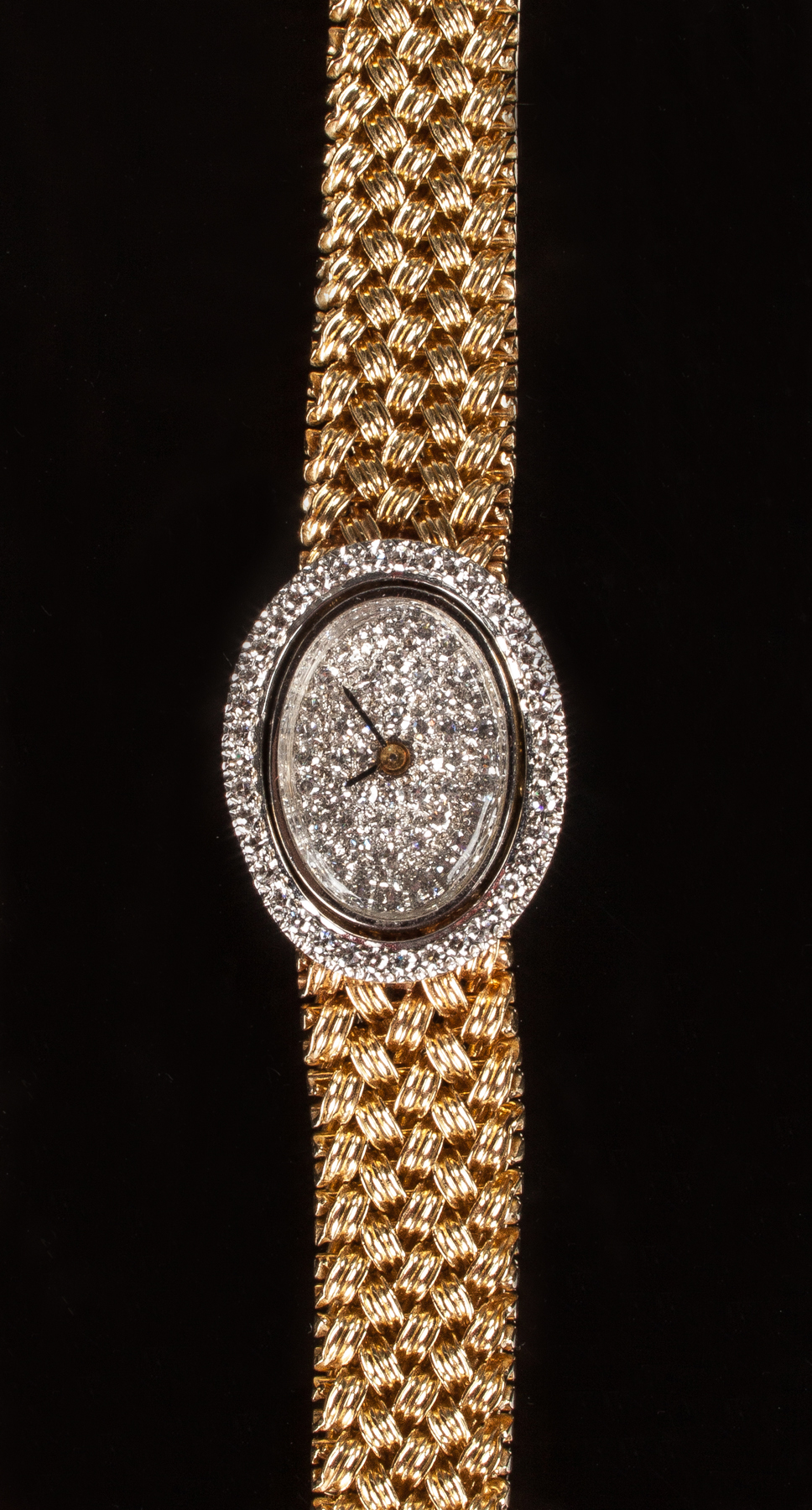 Appraisal: Omega k Gold Diamond Ladies' Watch Pave diamond dial bezel