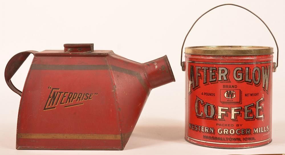 Appraisal: Two Coffee Tins Two Coffee Tins Enterprise hopper - h