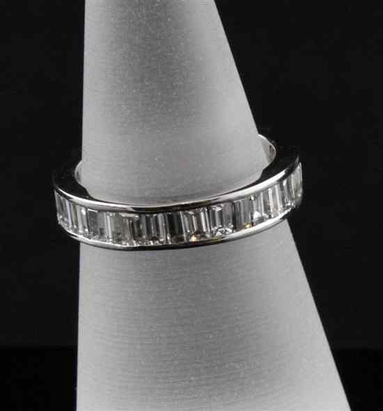 Appraisal: An ct white gold and baguette cut diamond eternity ring