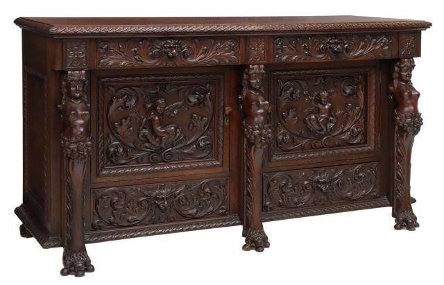 Appraisal: American mahogany sideboard attributed to R J Horner Co early